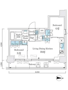 クインテット錦糸公園【8階】の間取り