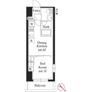 グランパセオ銀座築地【9階】の間取り
