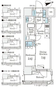 リビオメゾン御茶ノ水EAST【12階】の間取り