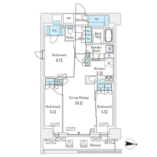 フロンティアレジデンス錦糸公園【6階】の間取り