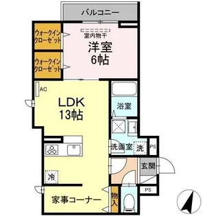 セレスティア谷在家【1階】の間取り