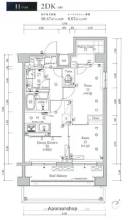 スカイコートヴィスタ隅田公園【6階】の間取り