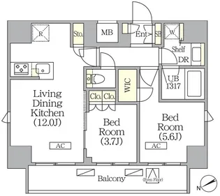 ジオエント町屋【8階】の間取り
