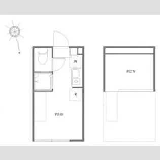 アネーロ北千住【1階】の間取り