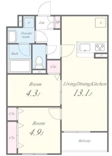 グランデール リーリエ【2階】の間取り