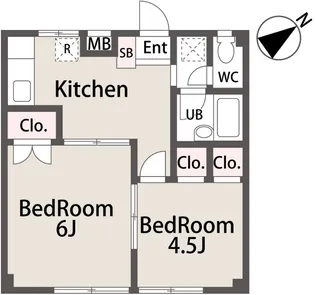 サウザ向陽【1階】の間取り