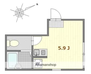 セシリア熊野前【1階】の間取り