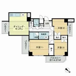 ヴェルデ・コート【8階】の間取り