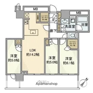 MID TOWER GRAND【24階】の間取り