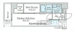 アイルプレミアム月島【2階】の間取り