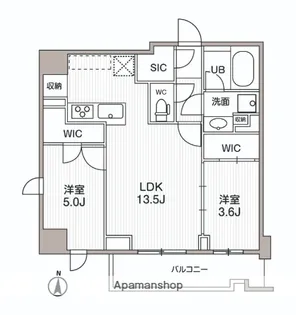 シーズンフラッツ両国サウス【1階】の間取り