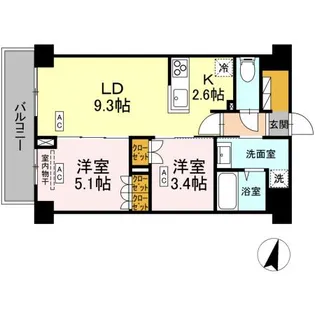 ロイジェント西新井【5階】の間取り