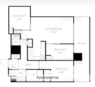 グランドシティタワー池袋【7階】の間取り