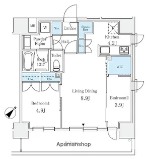 サンライズ茅場町【2階】の間取り