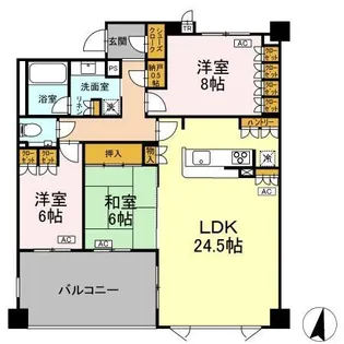 アクアテラ ブロード・スクエア【1階】の間取り
