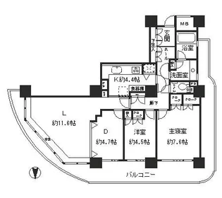 リバーポイントタワー【23階】の間取り