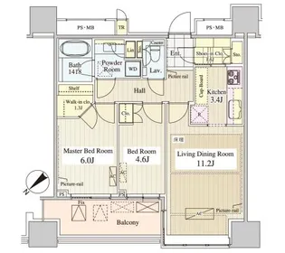 パークコート千代田富士見ザタワー【32階】の間取り
