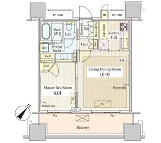 パークコート千代田富士見ザタワー【11階】の間取り