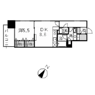 コンフォリア神田神保町【0501号室】の間取り