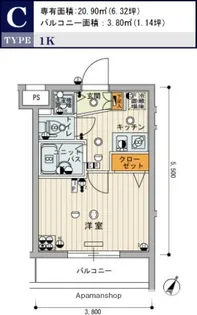 スカイコート文京大塚【2階】の間取り