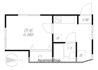 シャトレーゼ上原【101号室】の間取り