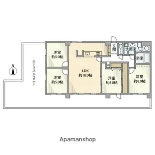 グリーンキャピタル神楽坂【5階】の間取り