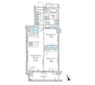 パークアクシス駒込HILLTOP【4階】の間取り