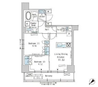 パークアクシス西巣鴨【13階】の間取り
