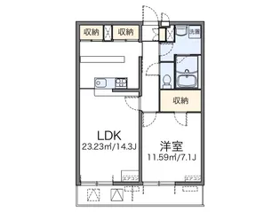 レオパレスソレーユⅢ【3階】の間取り