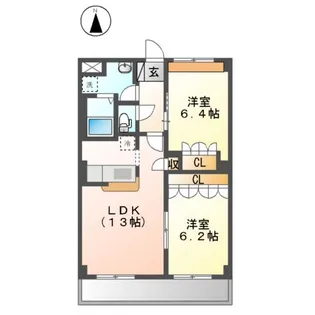 グランベル・ハウスⅡ【1階】の間取り