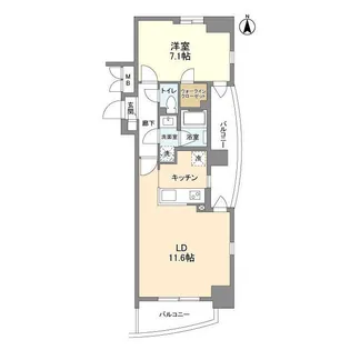 ミリアレジデンス御茶ノ水【14階】の間取り