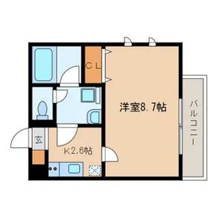 パルス中台【201号室号室】の間取り