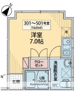 シェルブルー中落合【3階】の間取り