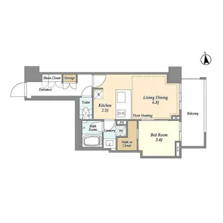 オアーゼ新宿市谷薬王寺【6階】の間取り