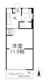 中野第二コーポ【7階】の間取り
