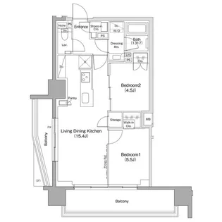 ザ・パークハビオ滝野川【6階】の間取り