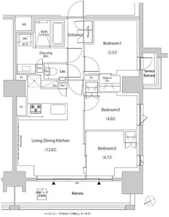 ザ・パークハビオ目白タワー【19階】の間取り