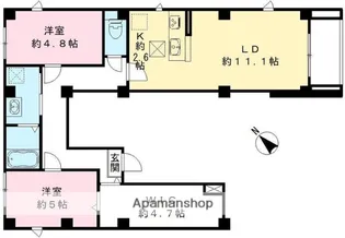 フォーリーフクローバー神楽坂【1階】の間取り