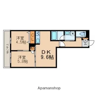 グランコール志茂【4階】の間取り