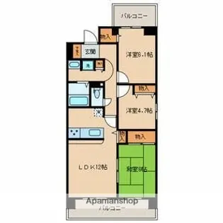 エミネンス滝野川【6階】の間取り
