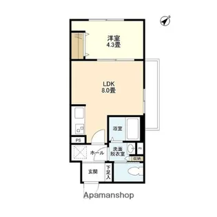 ウェルスクエアイズム巣鴨【2階】の間取り