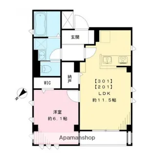 シャトー・フォンテーヌ西池袋【3階】の間取り