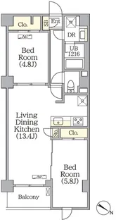 プライムガーデン赤塚【4階】の間取り