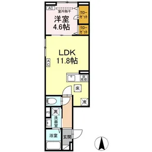 セレスティア大谷田II【1階】の間取り