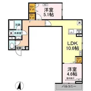 セレスティア中台II【2階】の間取り