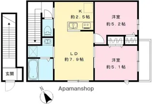 ポローニヤハウス【2階】の間取り
