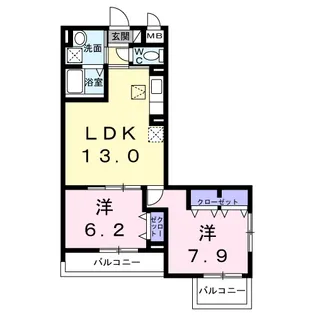 アリーサコート セント【1階】の間取り