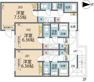 カインドネス亀有Ⅱ【203号室号室】の間取り