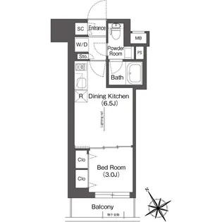 BLUROCK後楽園【15階】の間取り