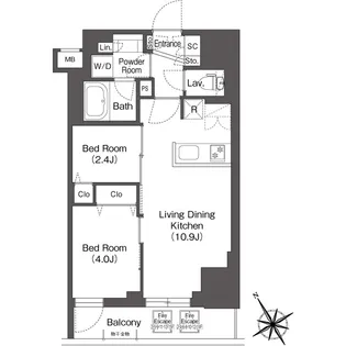 BLUROCK後楽園【4階】の間取り